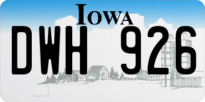 IA license plate DWH926