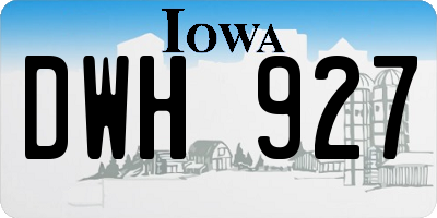 IA license plate DWH927