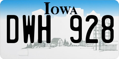 IA license plate DWH928