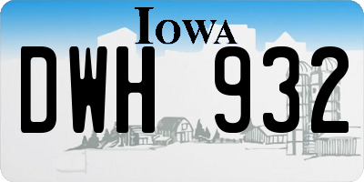 IA license plate DWH932