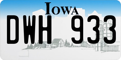 IA license plate DWH933