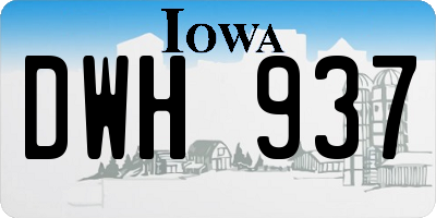 IA license plate DWH937