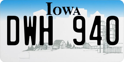 IA license plate DWH940