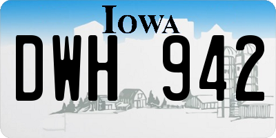 IA license plate DWH942