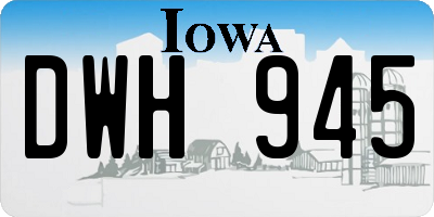IA license plate DWH945
