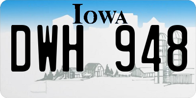 IA license plate DWH948