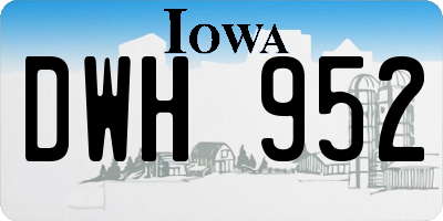 IA license plate DWH952