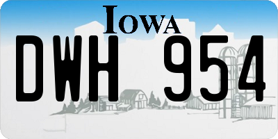 IA license plate DWH954