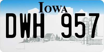 IA license plate DWH957