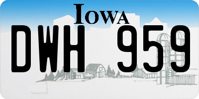 IA license plate DWH959