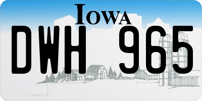 IA license plate DWH965