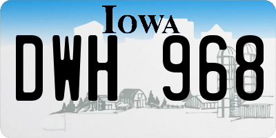 IA license plate DWH968