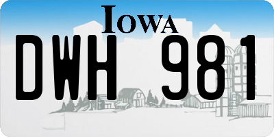 IA license plate DWH981