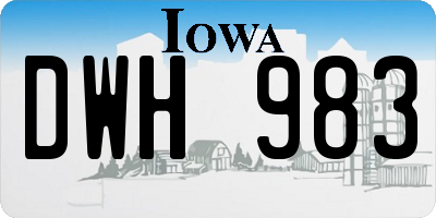 IA license plate DWH983