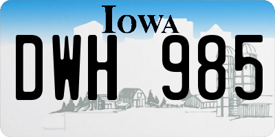 IA license plate DWH985