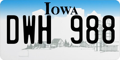 IA license plate DWH988
