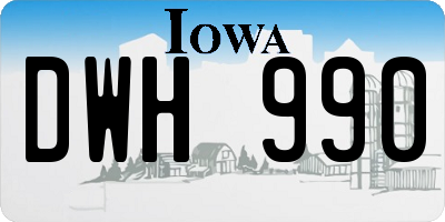 IA license plate DWH990