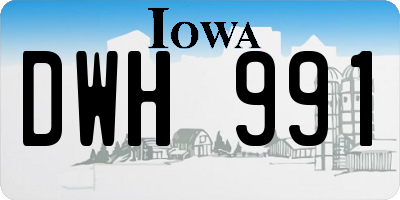 IA license plate DWH991