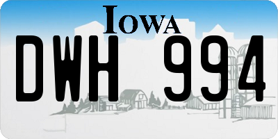 IA license plate DWH994