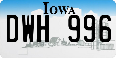 IA license plate DWH996