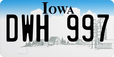 IA license plate DWH997
