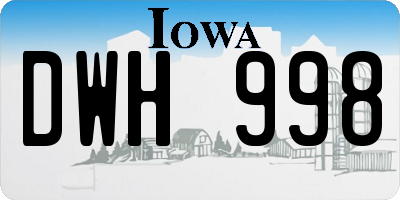IA license plate DWH998