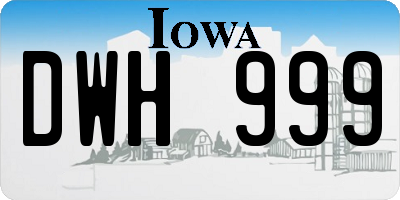 IA license plate DWH999