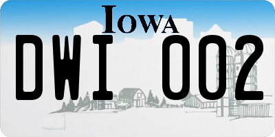 IA license plate DWI002