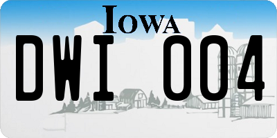 IA license plate DWI004