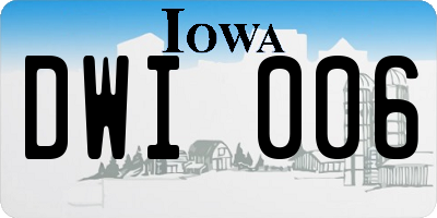 IA license plate DWI006
