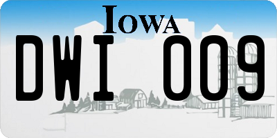 IA license plate DWI009