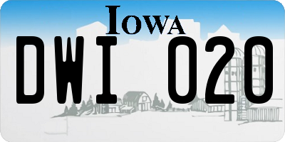 IA license plate DWI020