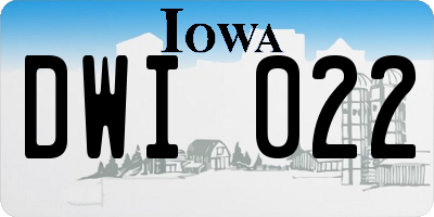 IA license plate DWI022