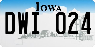 IA license plate DWI024