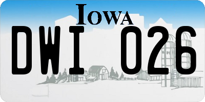IA license plate DWI026