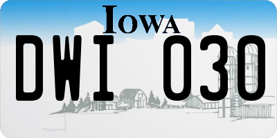 IA license plate DWI030