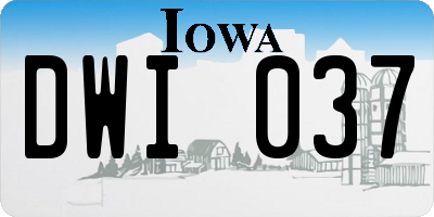 IA license plate DWI037