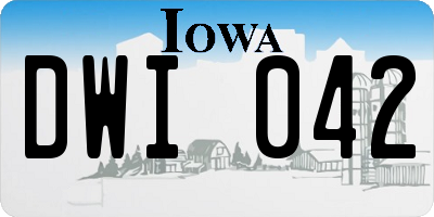 IA license plate DWI042