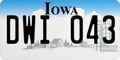 IA license plate DWI043