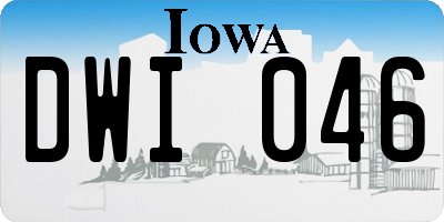 IA license plate DWI046