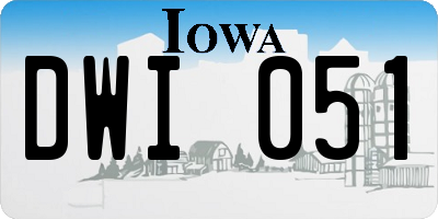IA license plate DWI051