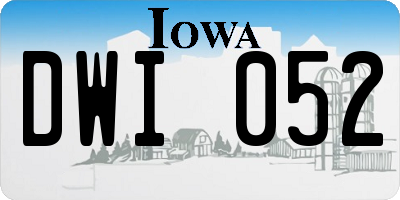 IA license plate DWI052
