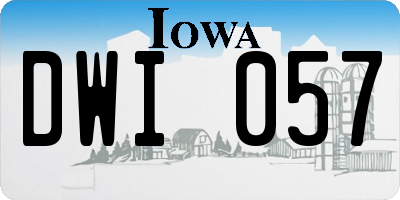 IA license plate DWI057