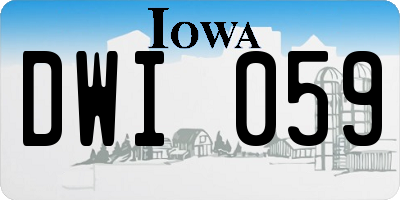 IA license plate DWI059