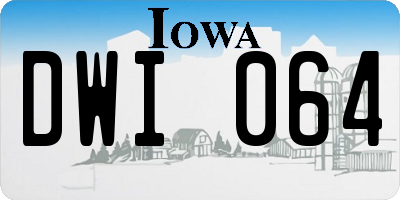 IA license plate DWI064