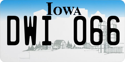 IA license plate DWI066