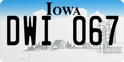 IA license plate DWI067
