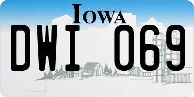 IA license plate DWI069