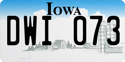 IA license plate DWI073