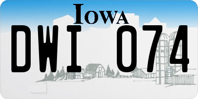 IA license plate DWI074